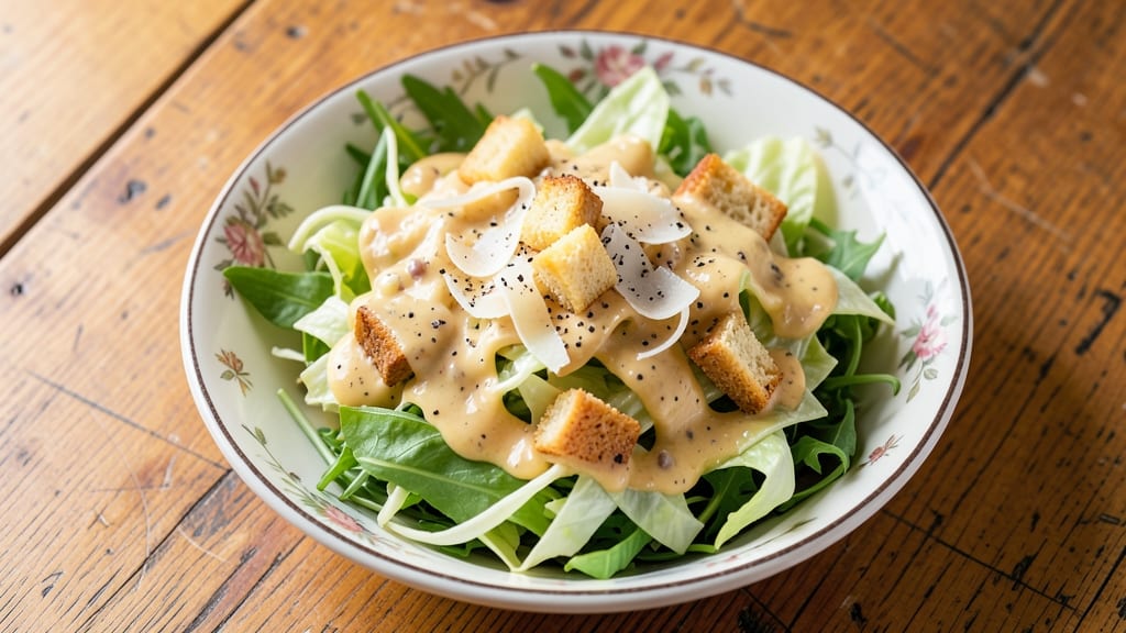 Cabbage Caesar Salad Recipe: Crispy Celery Crowns Over Tangy Garlic-Anchovy Dressing