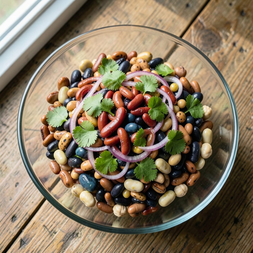 8 Bean Salad Recipe: Vintage Pantry Staples With Crisp Celery Bite
