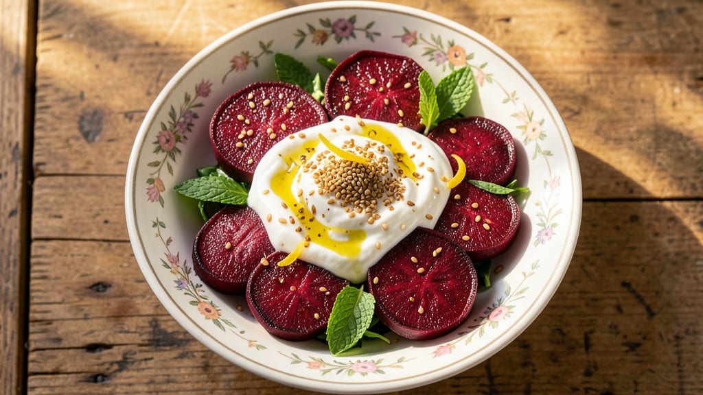 Beetroot Salad Indian Recipe: Spiced Yogurt and Toasted Sesame Crunch
