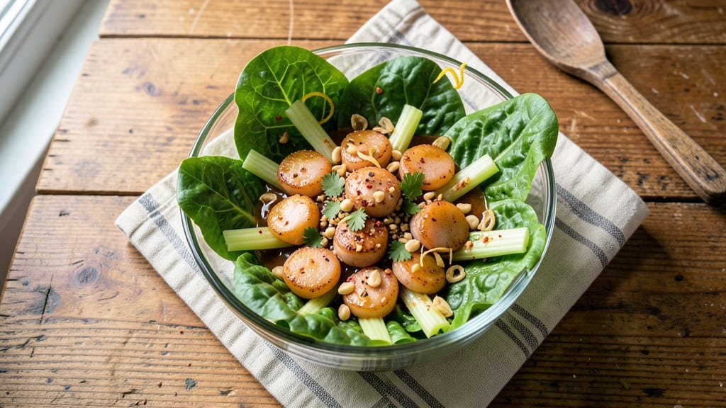 Buddakan Asian Caesar Salad Recipe: Crispy Celery Crowns Over Tangy Tamarind Dressing
