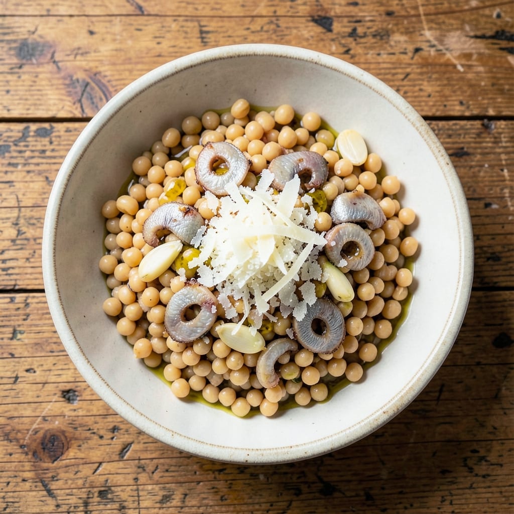 Acini Di Pepe Frog Eye Salad Recipe: Creamy Anchovy-Packed Bites with Crisp Celery Contrast