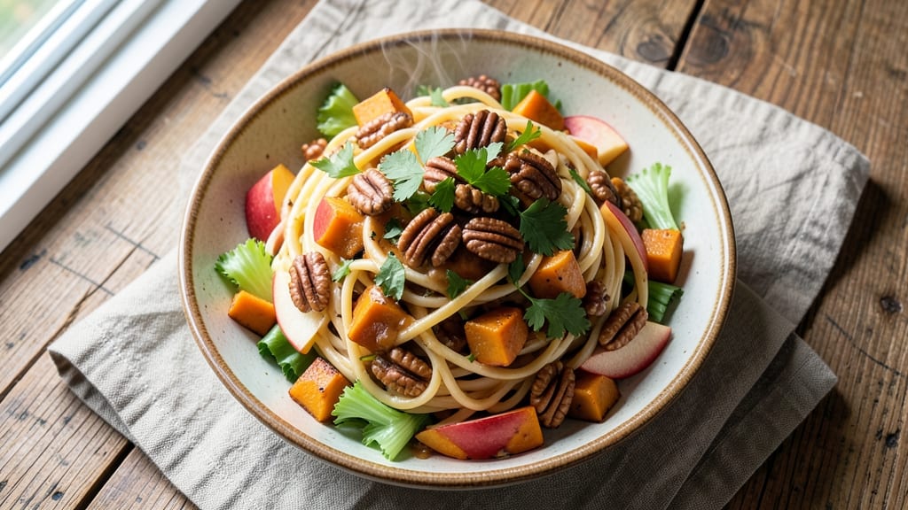 Autumn Crunch Pasta Salad Recipe: Celery Crowns and Nutty Pecan Twist