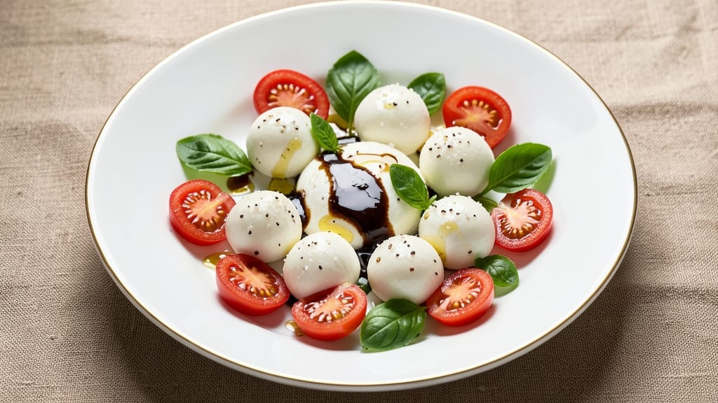 Caprese Salad Recipe With Small Mozzarella Balls: Bite-Sized Elegance With Fresh Basil Zing