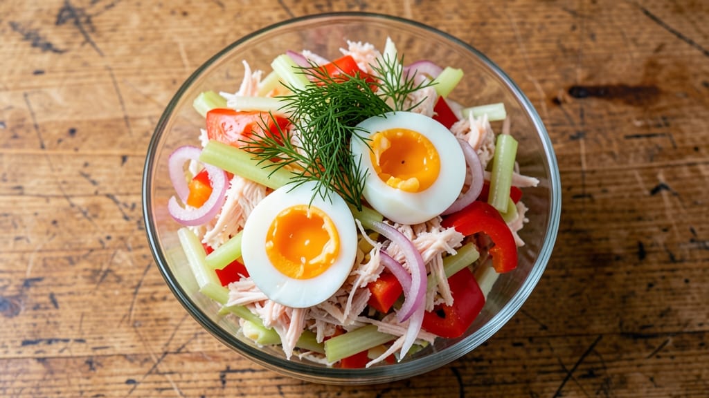 Another Broken Egg Chicken Salad Recipe: No-Mayo Creaminess with Crunchy Celery Crowns