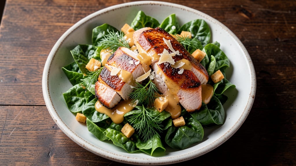 Boa Steakhouse Caesar Salad Recipe: Crispy Celery Crowns Over Zesty Anchovy-Dill Dressing