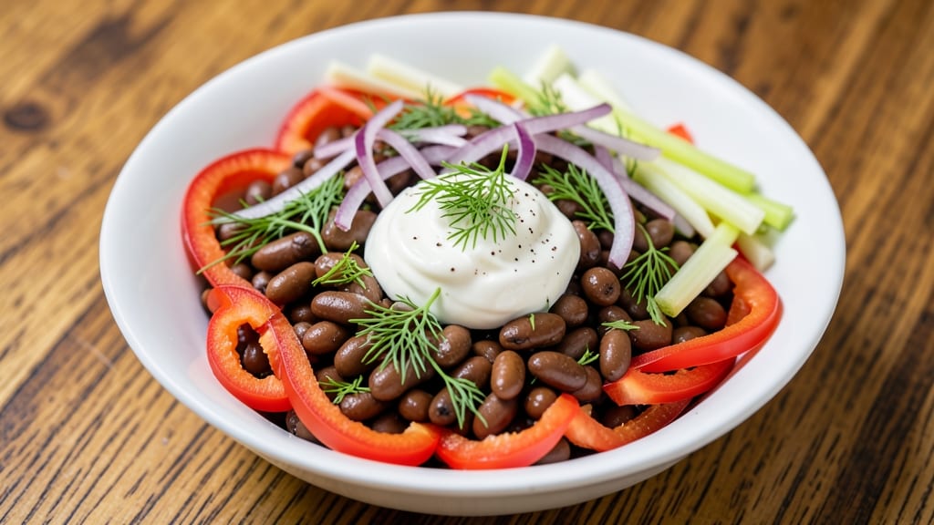 Black Bean Salad Recipe Weight Watchers: Crunchy Celery Crowns and Light Dill Dressing
