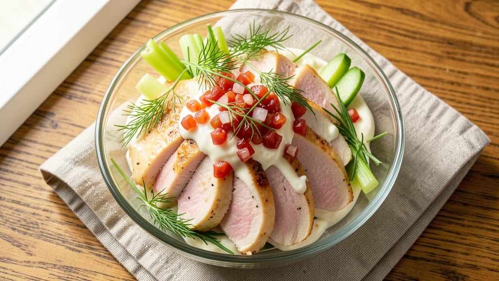 Basic Chicken Salad Recipe With Relish: Crisp Celery Crowns and Herbed Velout Magic