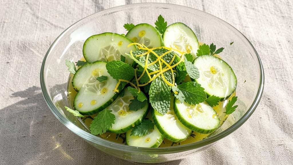 Arabic Cucumber Salad Recipe: Crisp Mint and Lemon Zest Refreshment