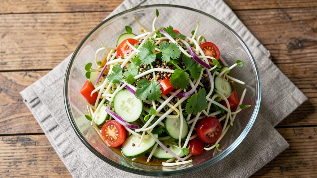 Indian Bean Sprouts Salad Recipe: Zesty Tamarind-Lime Crunch