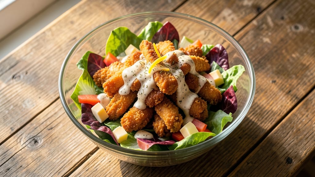 Applebee's Fried Chicken Salad Recipe: Crispy Bites Over Creamy Dill Ranch Velout