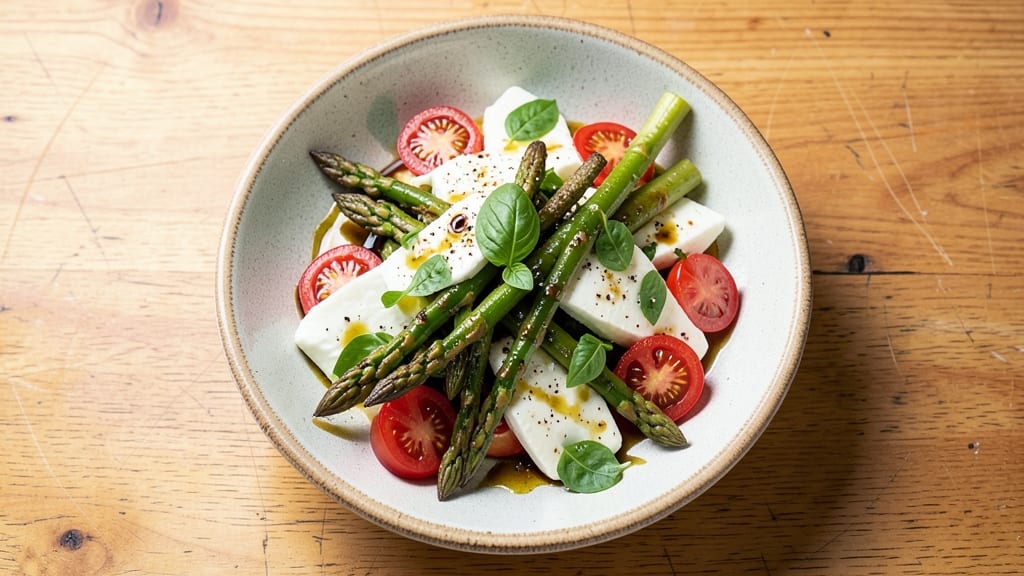 Asparagus, Tomato, and Mozzarella Salad Recipe: Bright Spring Bites in 15 Minutes