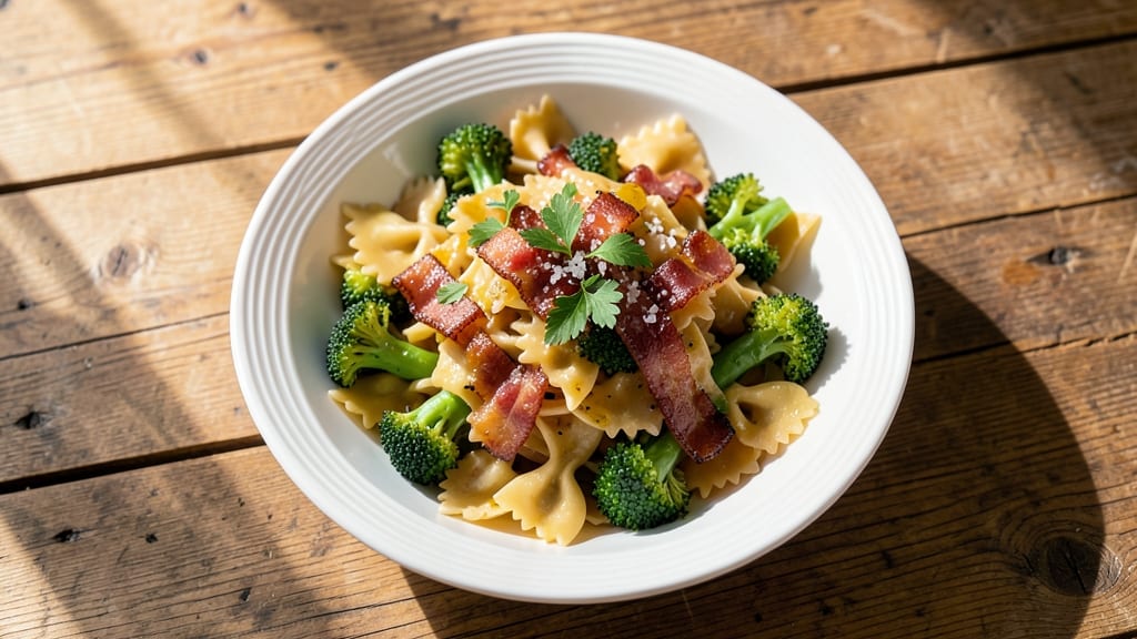 Broccoli Bacon Pasta Salad Recipe: Crispy Bacon Bites and Bright Herb Dressing