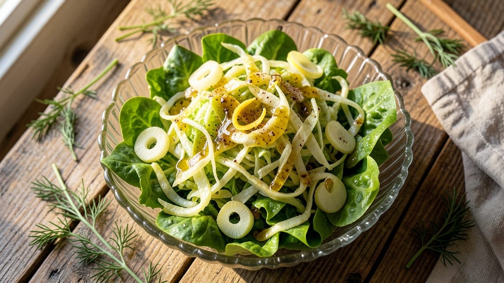 Cabbage and Lettuce Salad Recipe: Crisp Celery Crowns Over Zesty Lemon Vinaigrette