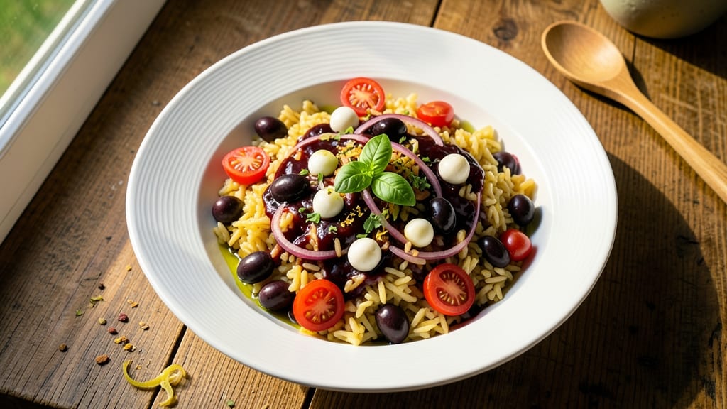 Balsamic Orzo Salad Recipe: Tangy Balsamic Glaze with Crispy Celery Crowns