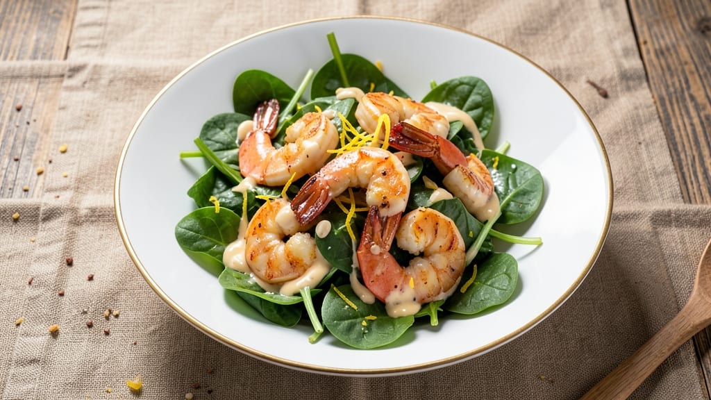 Applebee's Shrimp and Spinach Salad Recipe: Creamy Garlic Dressing with Tender Shrimp
