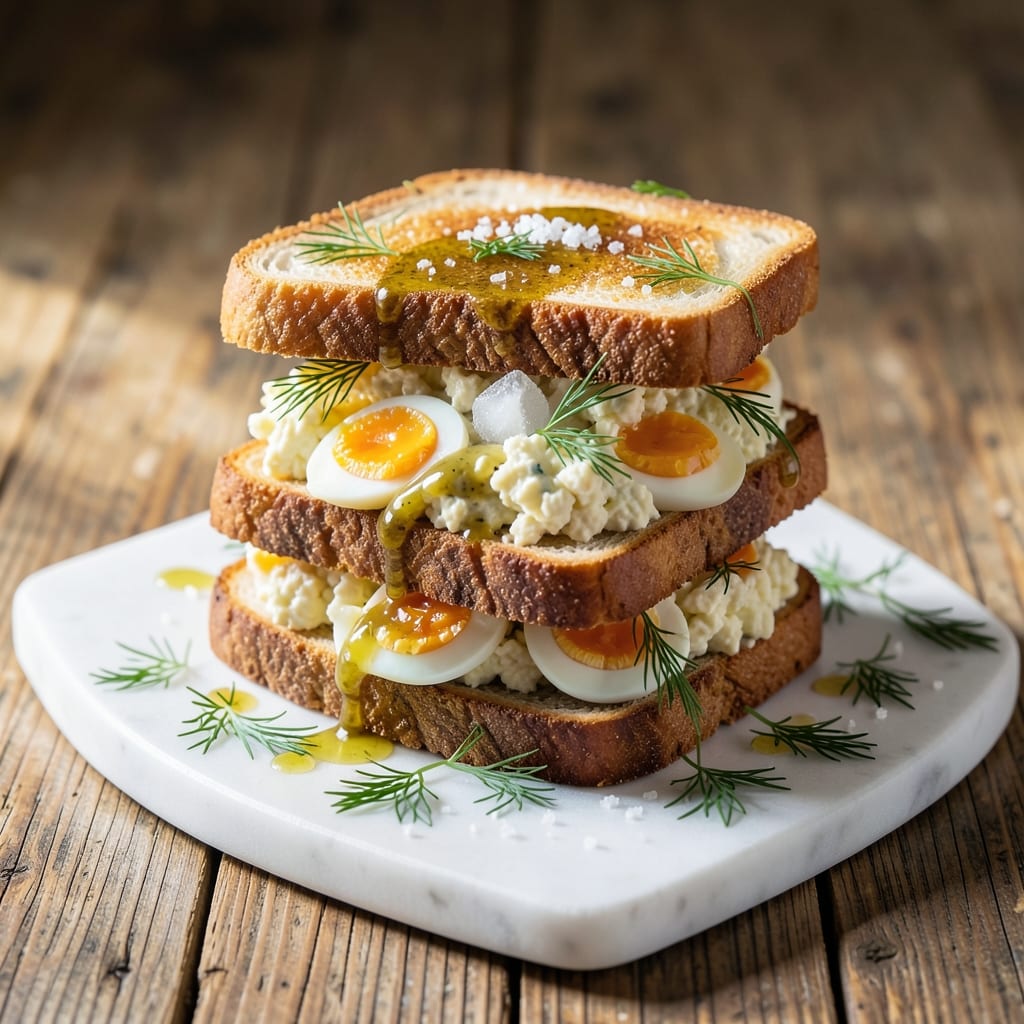 5 Star Egg Salad Sandwich Recipe: Luxurious Dill and Dijon Crunch