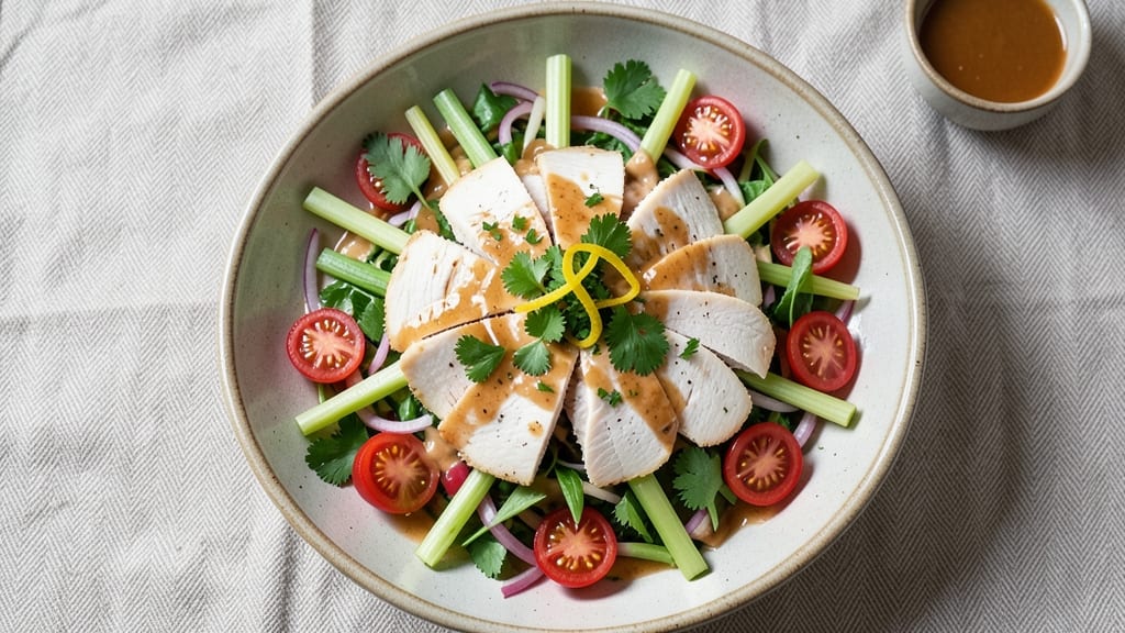 California Pizza Kitchen Thai Chicken Salad Recipe: Crispy Celery Crowns Over Tangy Lime-Dressed Protein