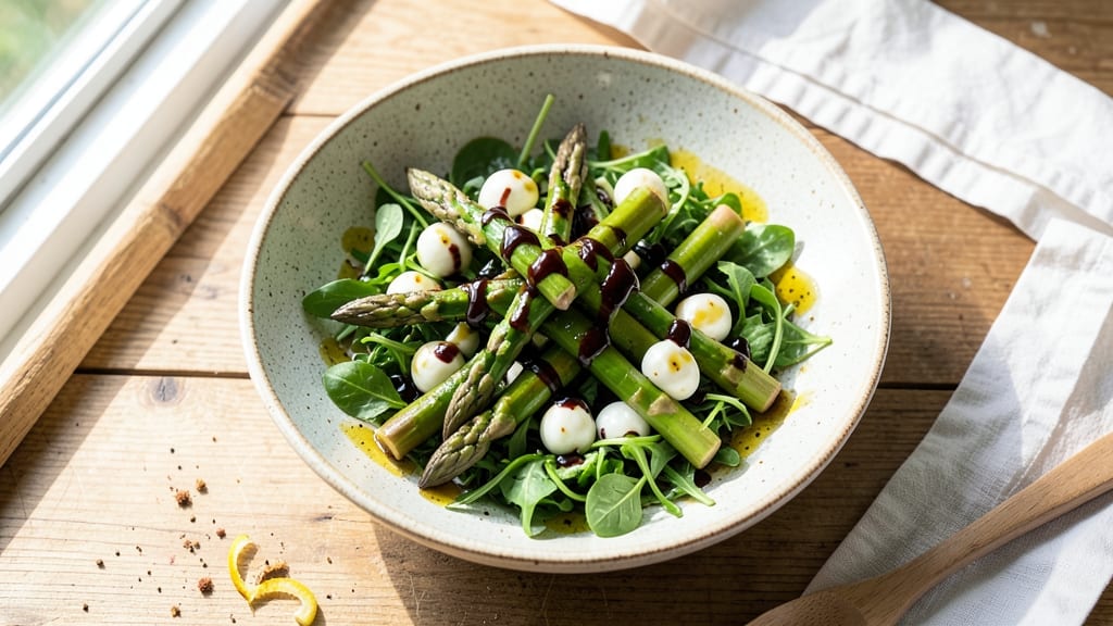 Asparagus Caprese Salad Recipe: Crispy Blanched Stems with Fresh Basil Burst