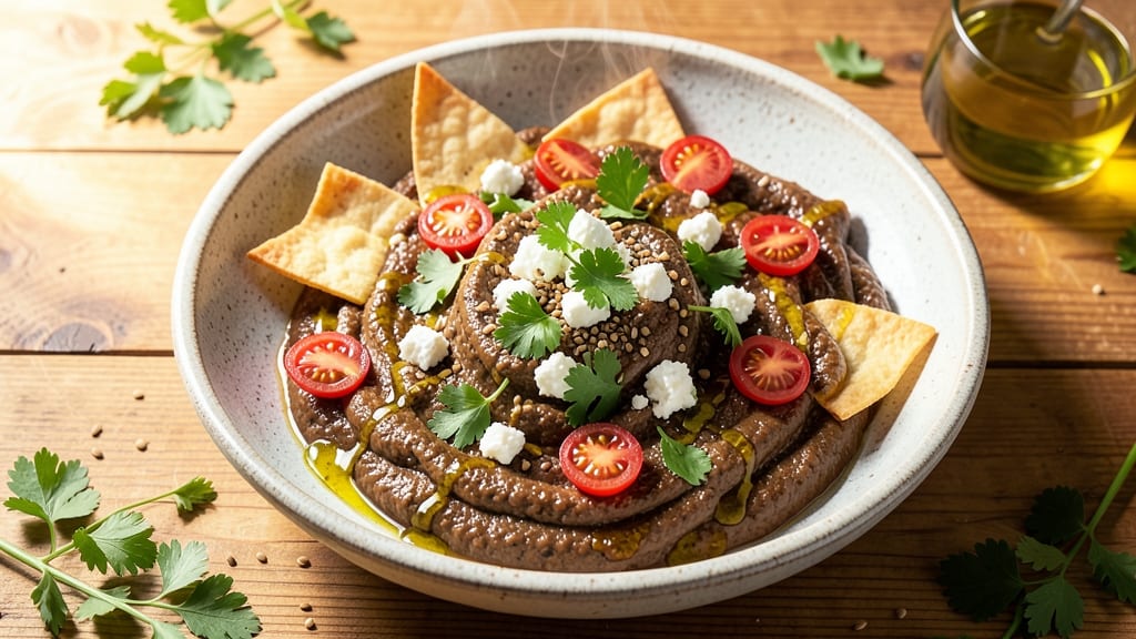 Baba Ganoush Salad Recipe: Smoky Charred Eggplant with Crispy Pita Crunch