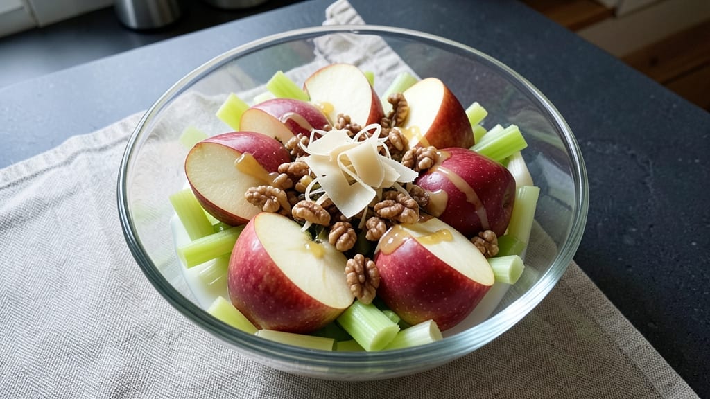 Apple, Celery, and Walnut Salad Recipe: Crunchy Nut-Dressed Bite-Sized Bites
