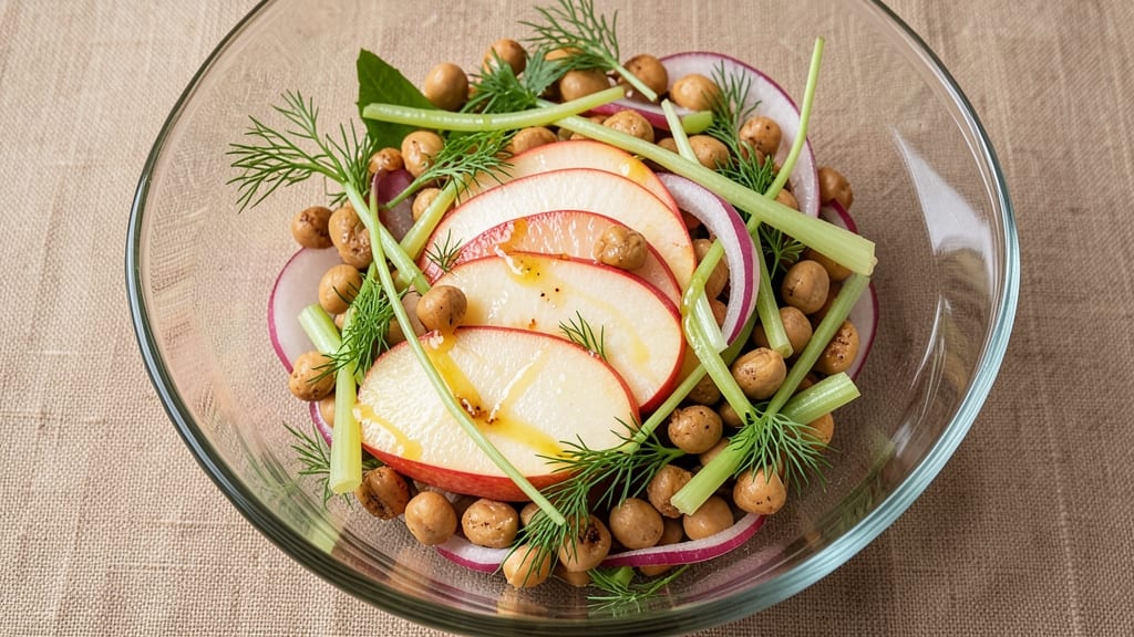 Apple Chickpea Salad Recipe: Crunchy Celery Crowns Meet Creamy Lemon-Dill Dressing