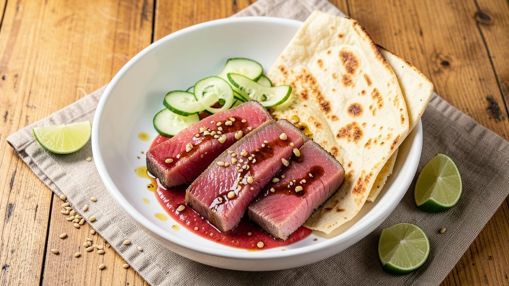 BJ's Brewhouse Ahi Tuna Salad Recipe: Crispy Tortilla Strips Over Zesty Soy-Lime Dressing
