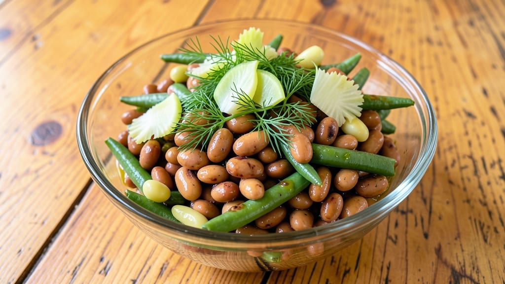 Best Ever Three Bean Salad Recipe: Celery Crown Crunch Meets Zesty Dill Twist