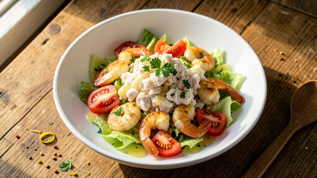Baltimore Seafood Salad Recipe: Celery Crown Crunch Over Zesty Lemon Dill Dressing