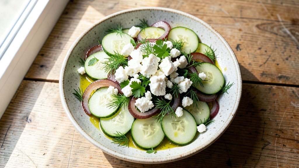 Greek Salad Recipe No Tomatoes: Crispy Cucumber and Feta Freshness