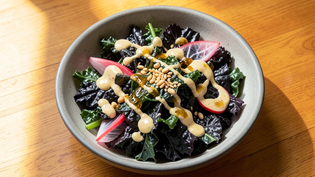 Black Kale Salad Recipe: Bold Earthy Bite With Crispy Celery Crowns