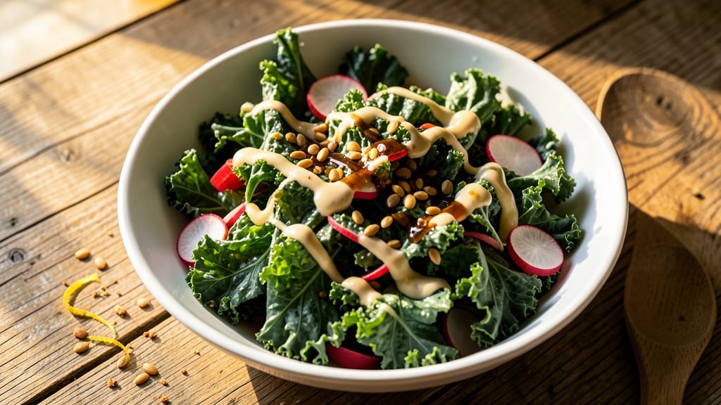 Bruised Kale Salad Recipe: Earthy Depth Meets Crispy Lemon-Tahini Twist