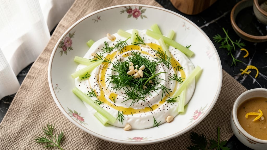 Labanos Salad Recipe Panlasang Pinoy: Crispy Celery Crowns Over Creamy Yogurt-Dill Bliss