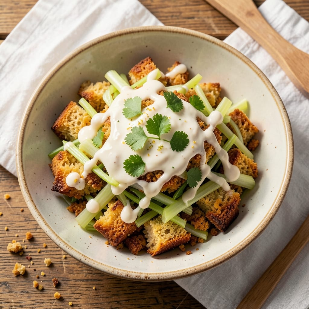 Four Rivers Cornbread Salad Recipe: Smoky Cornbread and Creamy Celery Harmony