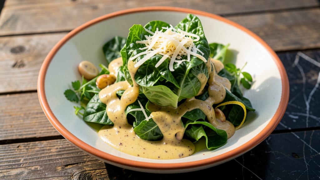 Authentic Italian Caesar Salad Recipe: Crispy Celery Crowns Over Garlicky Anchovy Dressing