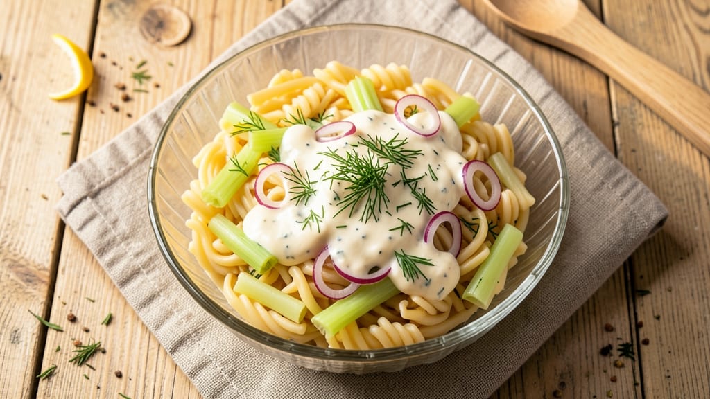 Boxed Pasta Salad Recipe: Crunchy Celery Crowns and Zesty Herb Twist