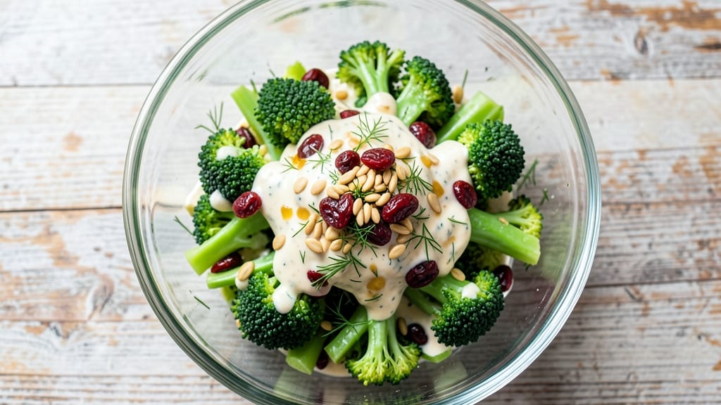 Broccoli Salad Recipe with Craisins and Sunflower Seeds: Sweet-Tart Crunch Meets Creamy Dill Dressing