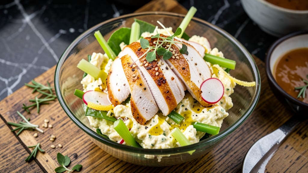 Café Express Chicken Salad Recipe: Crispy Celery Crowns and Zesty Herb Dressing