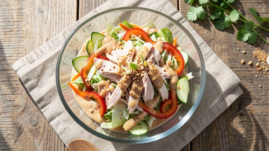 Chinese Chicken Salad With Peanut Dressing Recipe: Nutty-Sweet Crunch in 20 Minutes