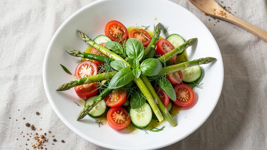 Asparagus Tomato Cucumber Salad Recipe: Bright Herb Vinaigrette Magic