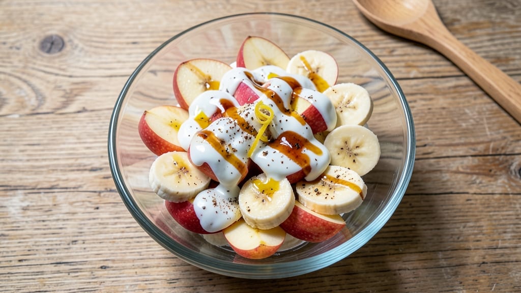 Apple and Banana Salad Recipe: Tropical Crunch With Creamy Citrus Dressing