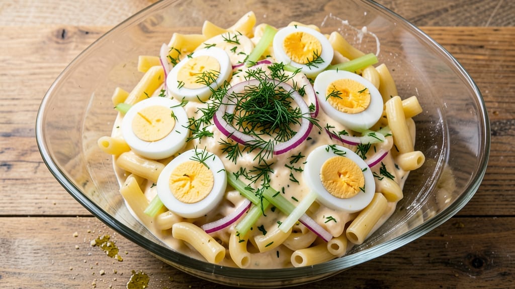 Brenda Gantt's Macaroni Salad Recipe: Celery Crown Crunch and Zesty Dill Freshness