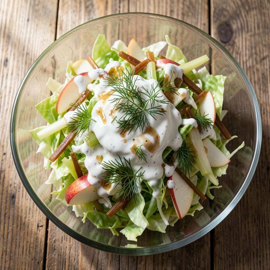 American Cabbage Salad Recipe: Celery-Dill Crunch with Tangy Yogurt Dressing