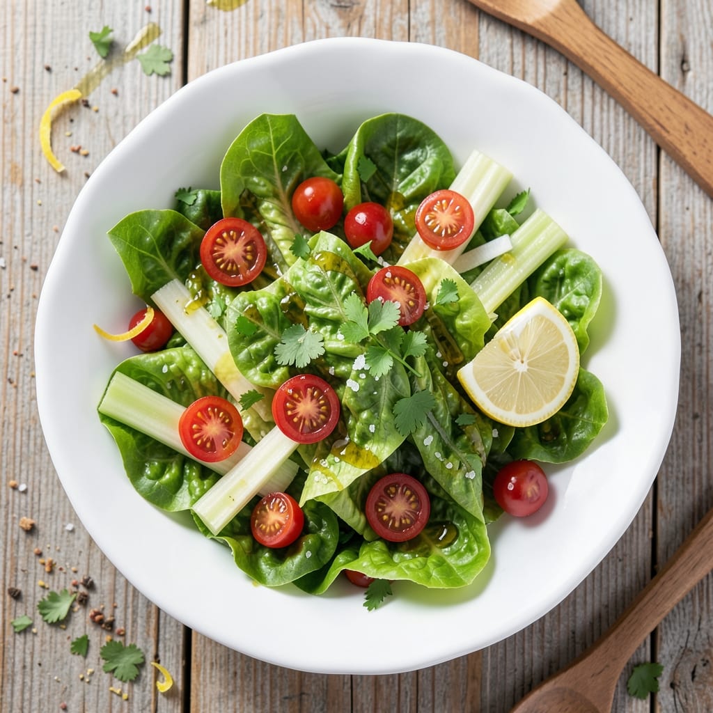 Amazing Green Salad Recipe: Lemon-Herb Vinaigrette With Crisp Celery