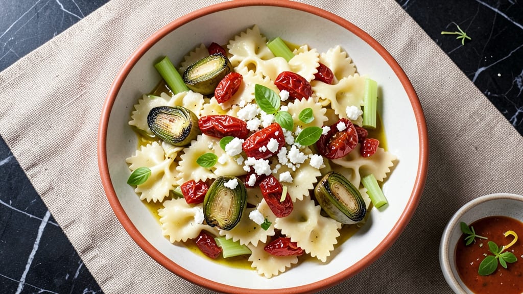 Italian Pasta Salad Recipe With Artichoke Hearts: Bright Lemon-Dill Dressing and Crunchy Celery Crowns