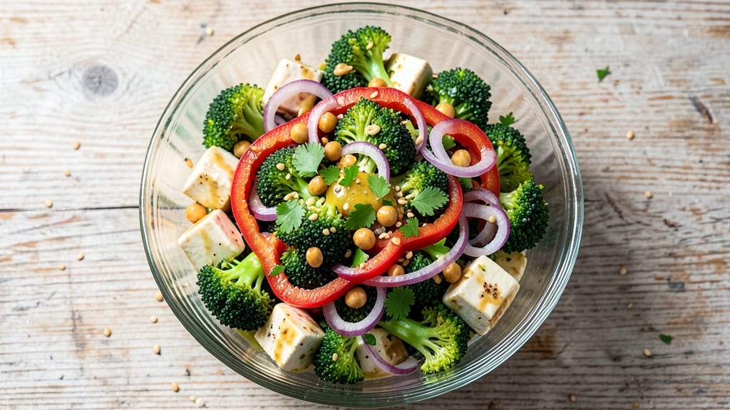 Cold Broccoli Salad Recipe Healthy: Crisp-Topped Protein-Packed Power Bowl
