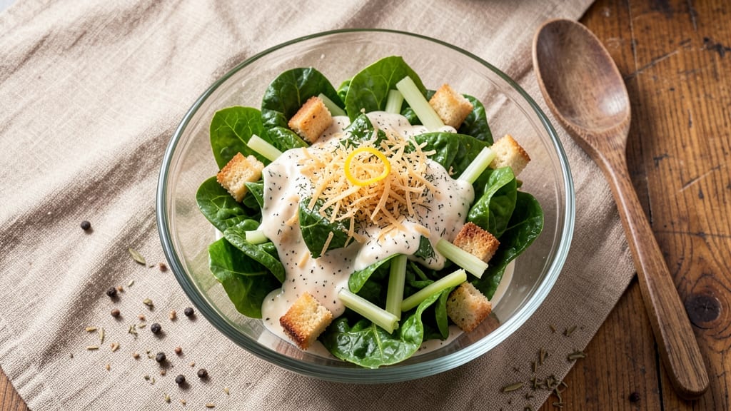 Applebee's Caesar Salad Recipe: Crispy Celery Crowns Over Parmesan-Dill Dressing