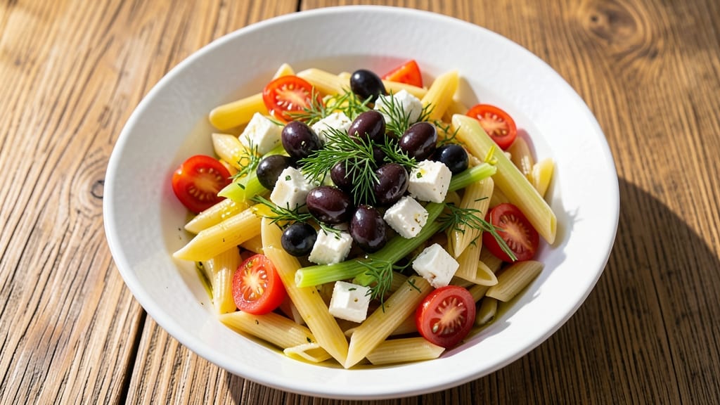 Best Greek Pasta Salad Recipe Ever: Crispy Celery Crowns and Zesty Lemon-Dill Zing