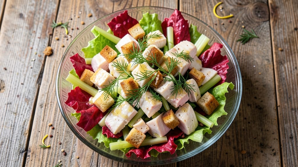 Biaggi's Chopped Chicken Salad Recipe: Crispy Celery Crowns and Zesty Dill-Lemon Dressing